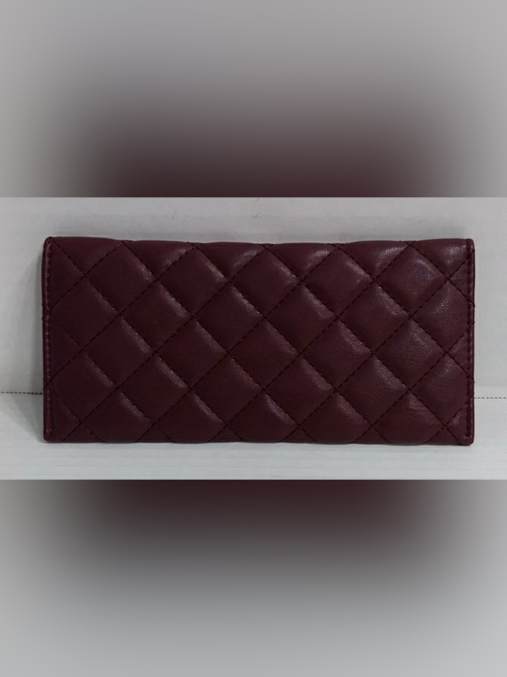 Badgley Mischka  NWT Quilted Burgundy Wallet with Gold Emblem - Picture 3 of 7